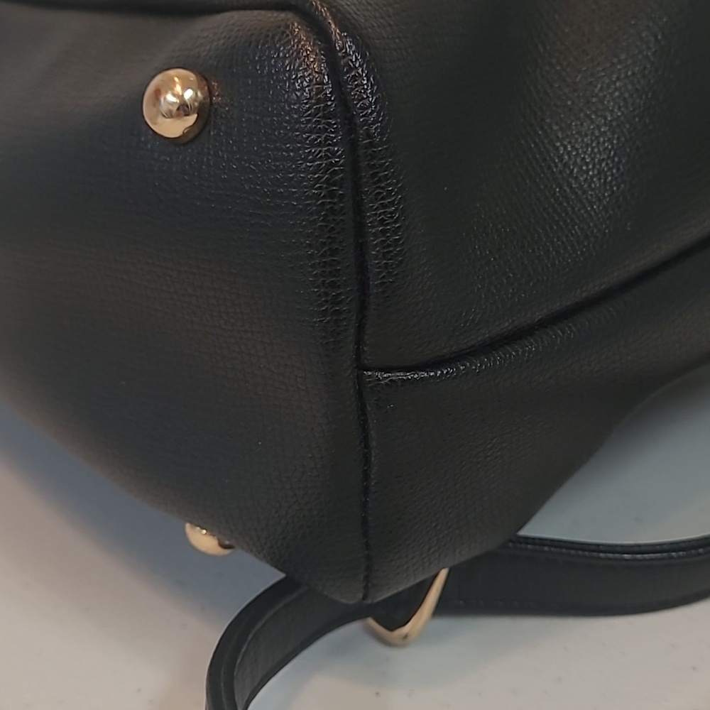 Dune London Calf Hair Leopard Flap / Black Leather Backpack Adjustable Straps - Picture 7 of 13